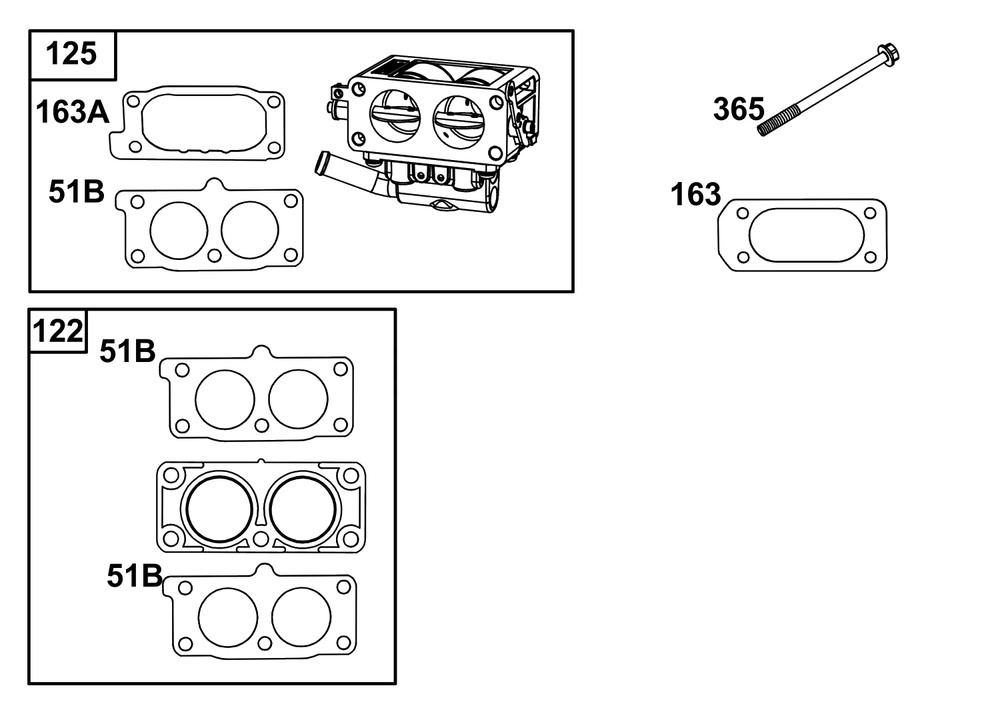 Carburetor Group Diagram and Parts List for 613377-0001-E1  Briggs and Stratton Engine